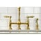 Kingston Brass KS1277ALBS Heritage Bridge Kitchen Faucet W/Brass Sprayer, Brass KS1277ALBS - alternate 6